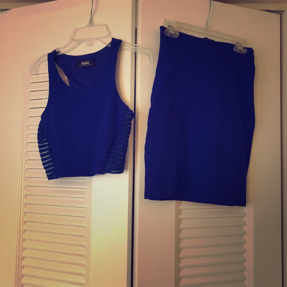 Lulu's 2 piece royal blue set